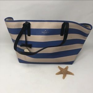 Kate Spade Hawthorne Lane Ryan Blue Striped Bag